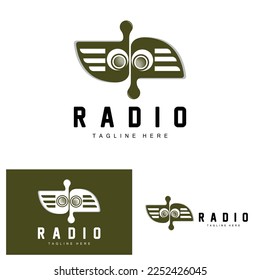Coffee Radio Logo, Podcast Radio Design, Coffee Icon, Coffee Cafe Logo Product Brand Vector