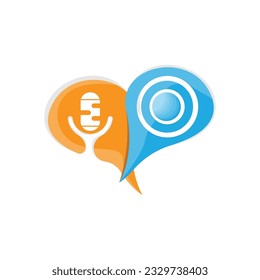 Coffee Radio Logo, Podcast Radio Design, Coffee Icon, Coffee Cafe Logo Product Brand Vector