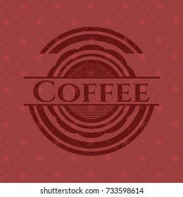 Coffee realistic red emblem