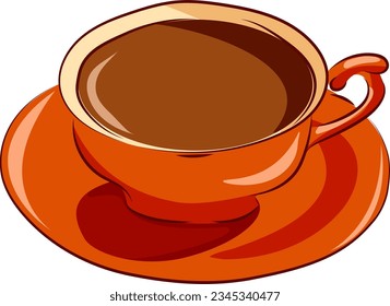 Café en una taza roja