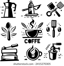 coffee and coffee related icons set