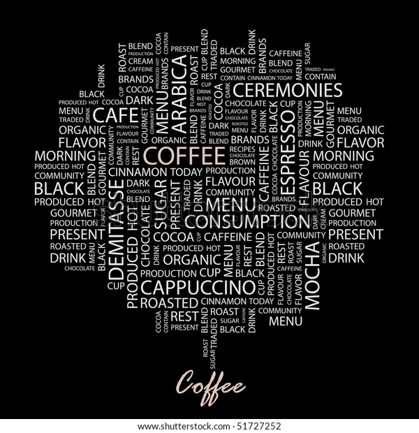 COFFEE. Related words. Vector illustration.