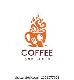 Coffee and restaurant logo design template