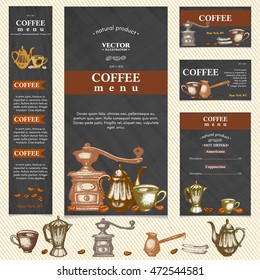 Coffee restaurant menu template coffee design elements vector illustration 