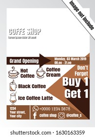 Coffee restaurant menu. Vector beverage flyer for bar and cafe.