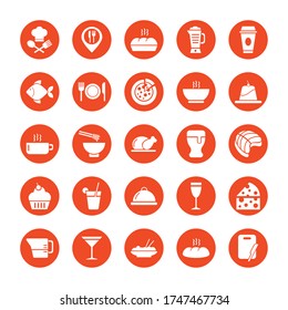 iconos de juego de café y restaurante diseño de ilustraciones vectoriales