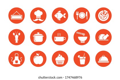 coffee and restaurant set icons vector illustration design