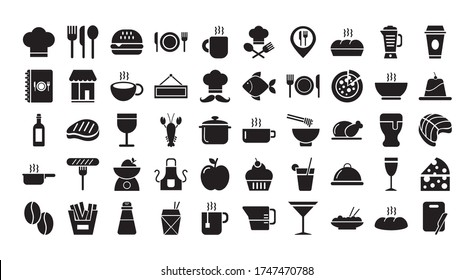 coffee and restaurant set icons vector illustration design