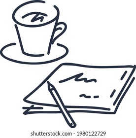 coffee and resume at meeting illustration