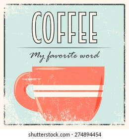 coffee retro background, illustration in vector format