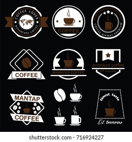 coffee retro badge set