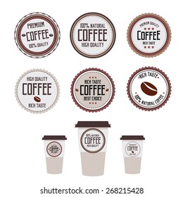 Coffee retro badges set. Vector EPS 10
