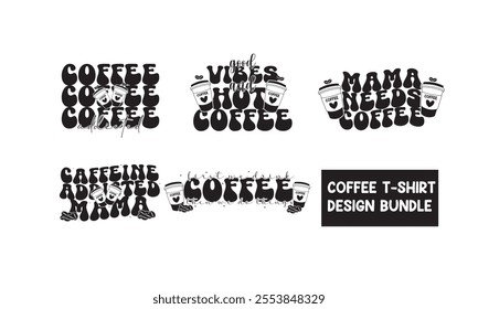 Coffee Retro T-Shirt Design Bundle