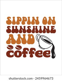 Coffee Retro T-Shirt Design, Coffee t shirt,