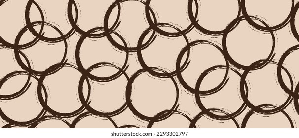 Coffee rings seamless pattern, vector