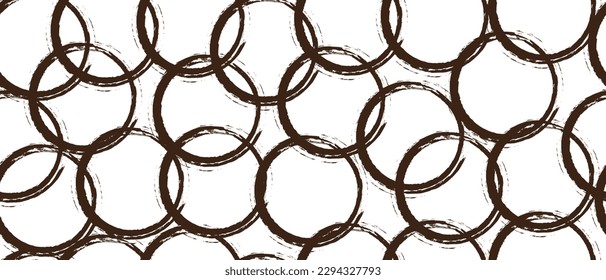 Coffee rings seamless pattern, vector