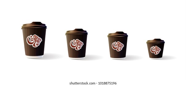 Coffee Ripple Cups with Coffee to Go Logo 4 sizes