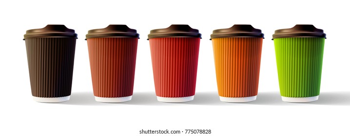 Coffee Ripple Cups Isolated Vector EPS10