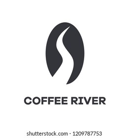  coffee river black logo icon designs vector