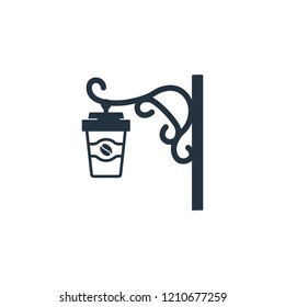 Coffee road light isolated icon on white background, 400 coffee set, company name, banner