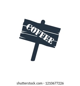 Coffee road sign isolated icon on white background, 400 coffee set, company name, banner