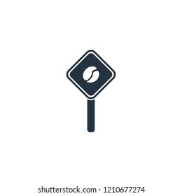 Coffee road sign isolated icon on white background, 400 coffee set, company name, banner