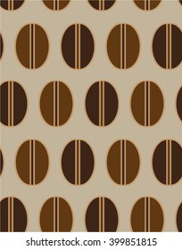 coffee roasted color beans seamless geometric flat vector pattern