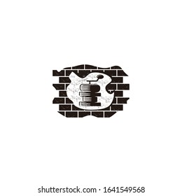 coffee roaster and brick logo Ideas. Inspiration logo design. Template Vector Illustration. Isolated On White Background