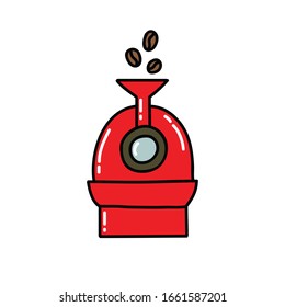 coffee roaster doodle icon, vector illustration