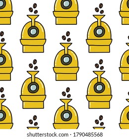 coffee roaster seamless doodle pattern, vector illustration