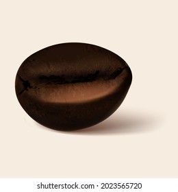 Coffee roasting isolated on a colorful background. Realistic set showing various stages of roasting.