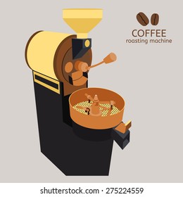 Coffee Roasting Machine Isolated Vector