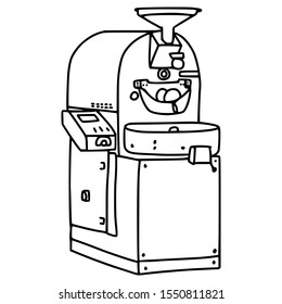 coffee roasting machine vector illustration 