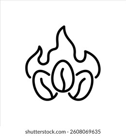 coffee roasting outline icon. coffee beans black line illustration.