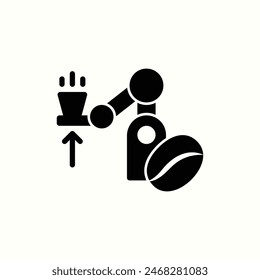 coffee robot icon, isolated glyph icon