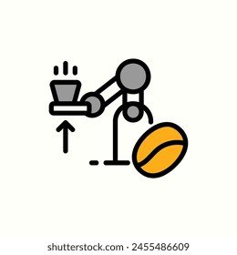 coffee robot icon, isolated icon in light background, perfect for website, blog, logo, graphic design, social media, UI, mobile app