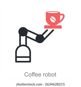 Diseño de concepto de icono de Vector de robot de café