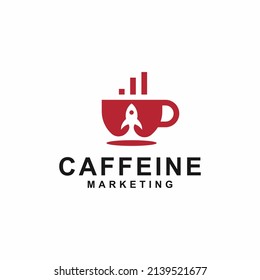 coffee rocket logo design icon vector illustration