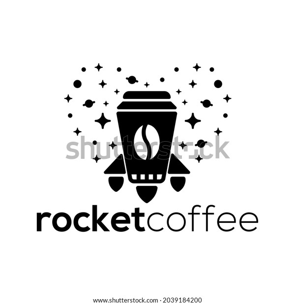 Coffee Rocket Logo Design Coffee On Stock Vector (Royalty Free
