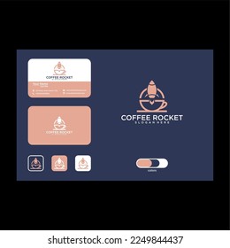 coffee with rocket logo design template