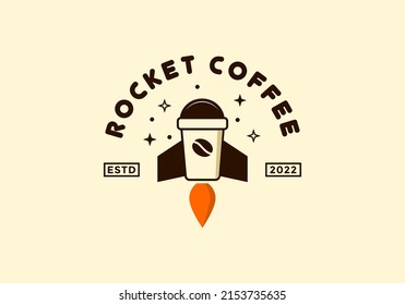 The coffee rocket logo is perfect for cafes, coffee shops, and more.
