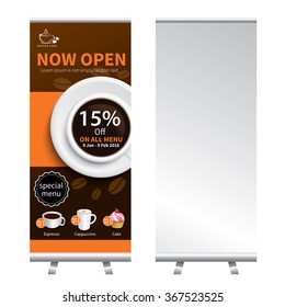 coffee roll up  banner stand design