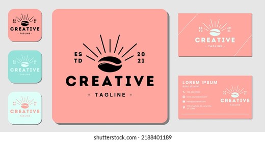 Coffee round logo and business card