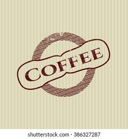 Coffee rubber grunge texture stamp