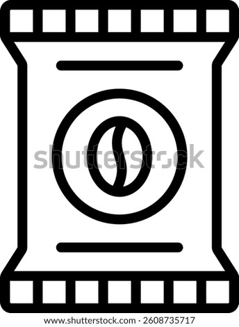 Coffee Sachet Icon Outline Vector Illustration