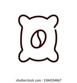 coffee sack bean line design commerce vector illustration