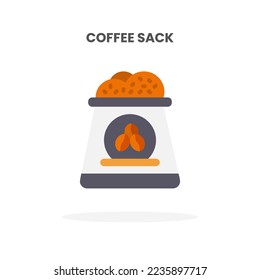 Coffee Sack icon flat. Vector illustration on white background. Can used for web, app, digital product, presentation, UI and many more.