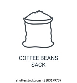 Icono de la línea de saco de café. Diseño de símbolos vectores. Se puede usar para web y móvil.