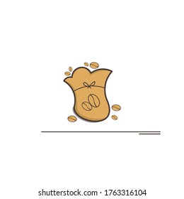 coffee sack logo design vector template, agriculture vector template