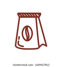 coffee sack product line style icon vector illustration design